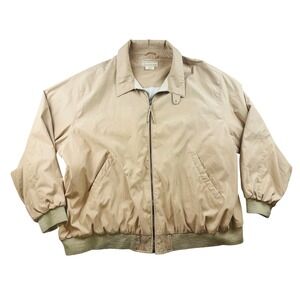 Vintage Grande Central Bomber Jacket Men 5X Tan Full Zip Harrington Workwear